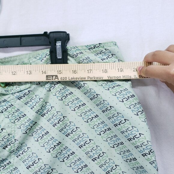 RVCA Artist Network Program Green Logo Pattern Beach Swim Trunks Size 38 - Picture 2 of 16